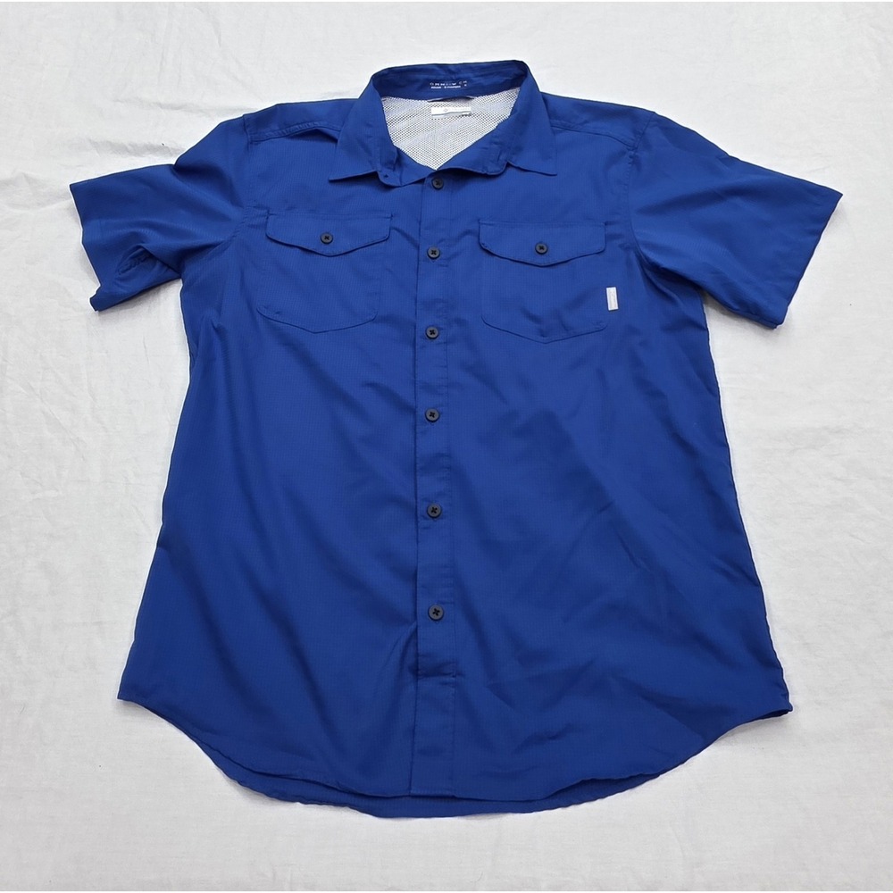 Columbia Omni-wick Advanced Evaporation Men's Blue Button Down Shortsleeve Shirt